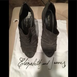 Elizabeth & James gray seude booties